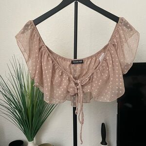 Fashion Nova Women's Blush Polka Dot Blouse